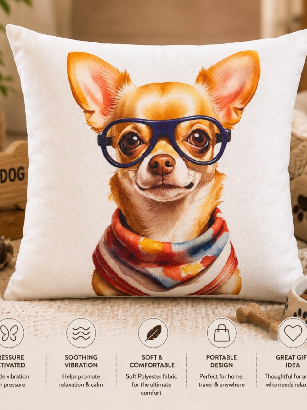Chihuahua Pressure Activated Massage Pillow